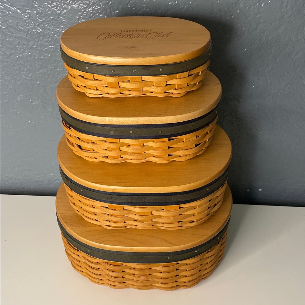 Longaberger Harmony Collector’s Club Basket Collection Baskets 2 3 4 5 oval lid